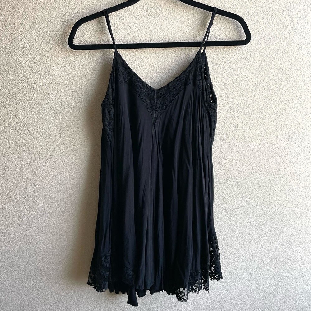 Forever 21 Black Lace Trim Slip Dress